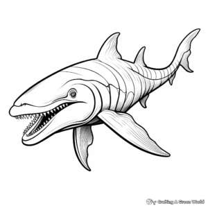 Mindful Mosasaurus Dinosaur Head Coloring Pages 2