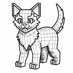 Minecraft Siamese Cat Coloring Pages with Interactive Features 2