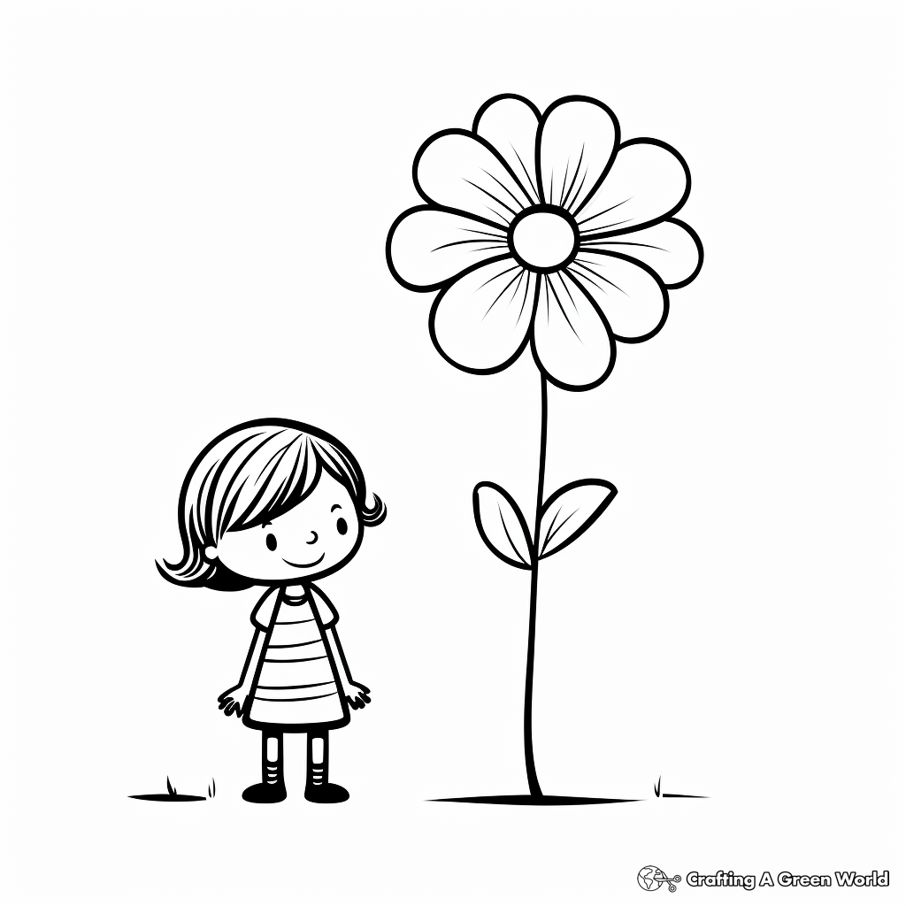 Miniature Flower Coloring Pages for Kids 1