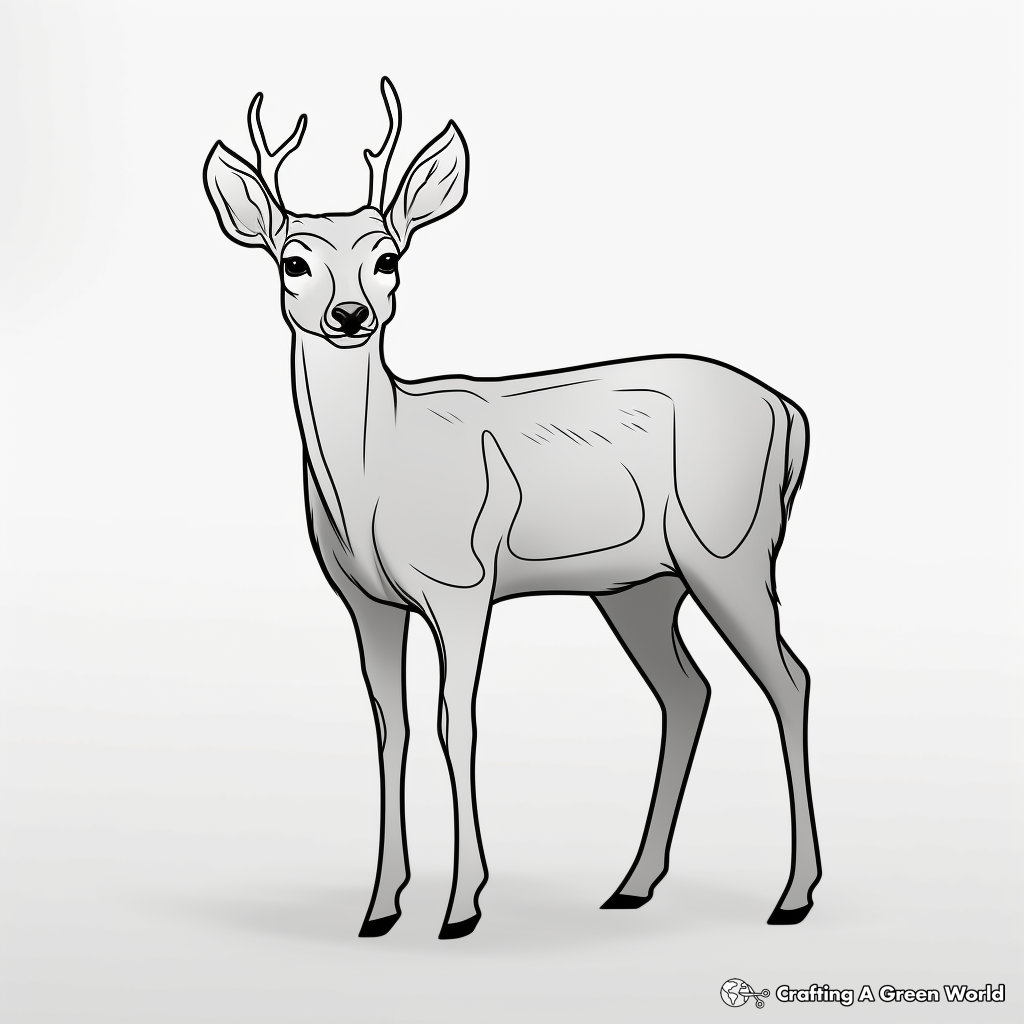 Minimalist Deer Outline Coloring Pages 2