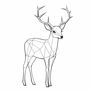 Minimalist Deer Outline Coloring Pages 4