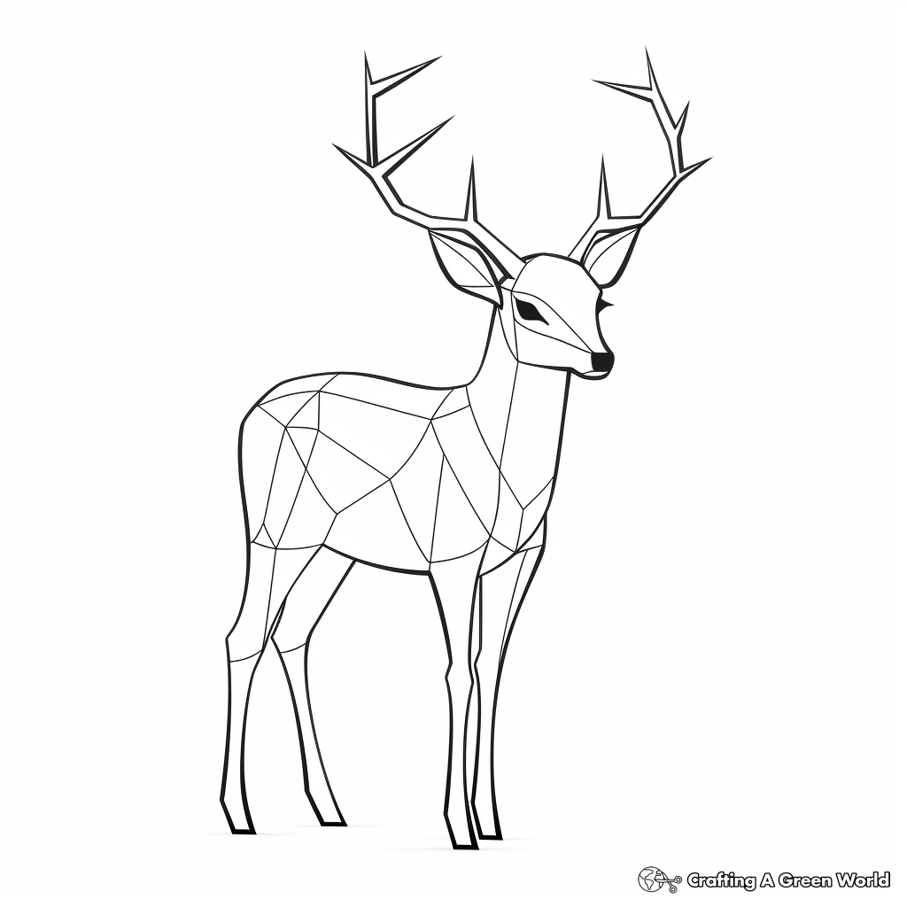 Minimalist Deer Outline Coloring Pages 4