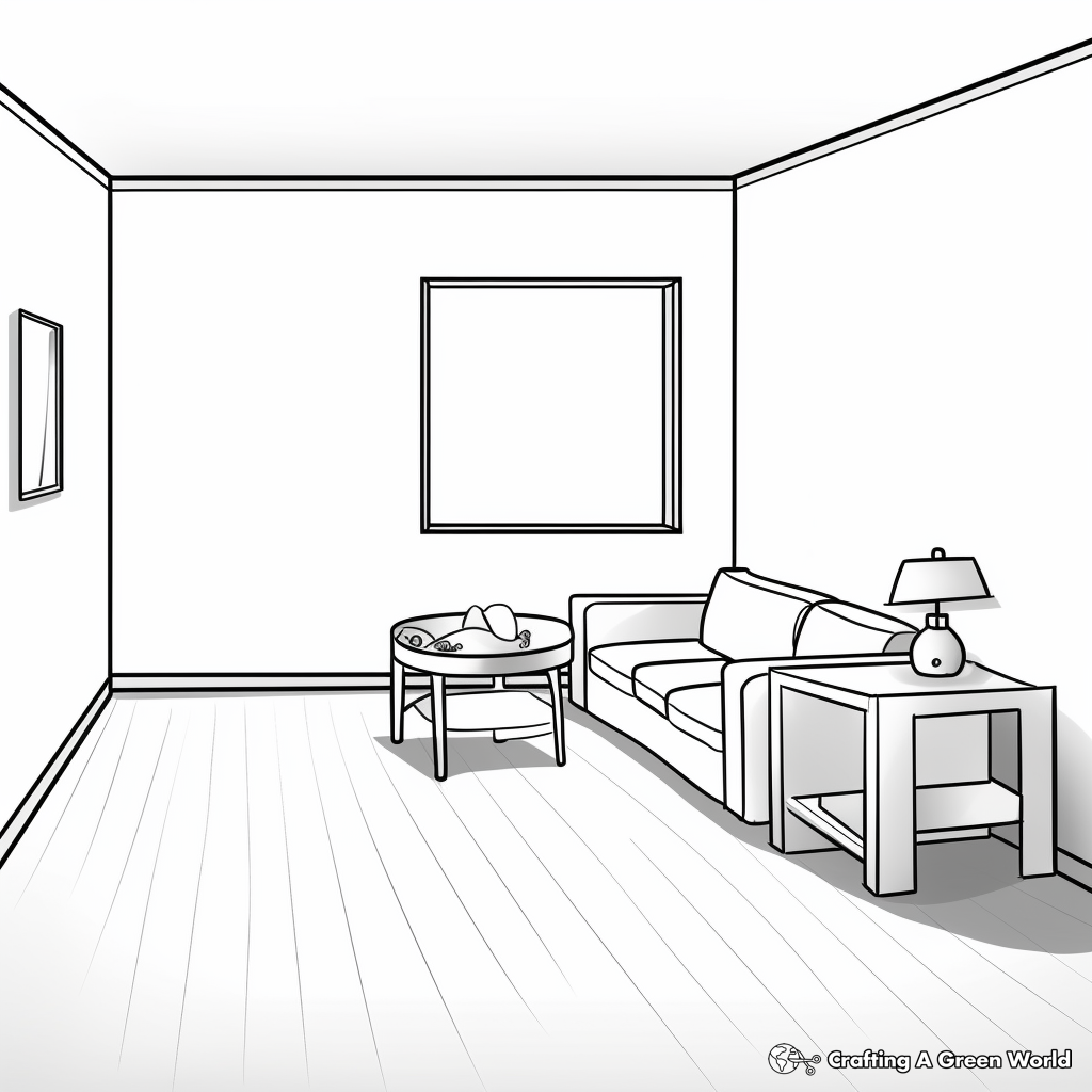 Minimalist Empty Room Coloring Pages 2