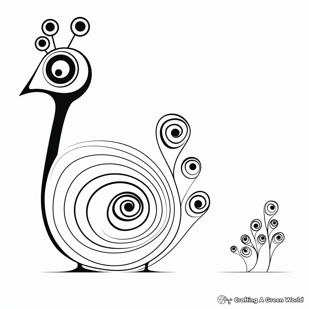Minimalist Modern Peacock Coloring Pages 3
