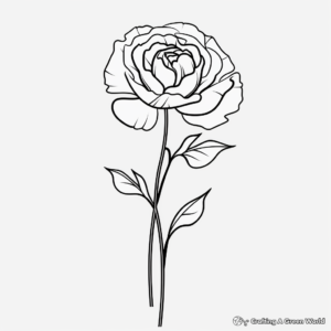 Minimalist Single Peony Coloring Pages 4