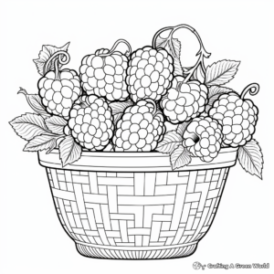 Mixed Berry Basket Coloring Pages 1
