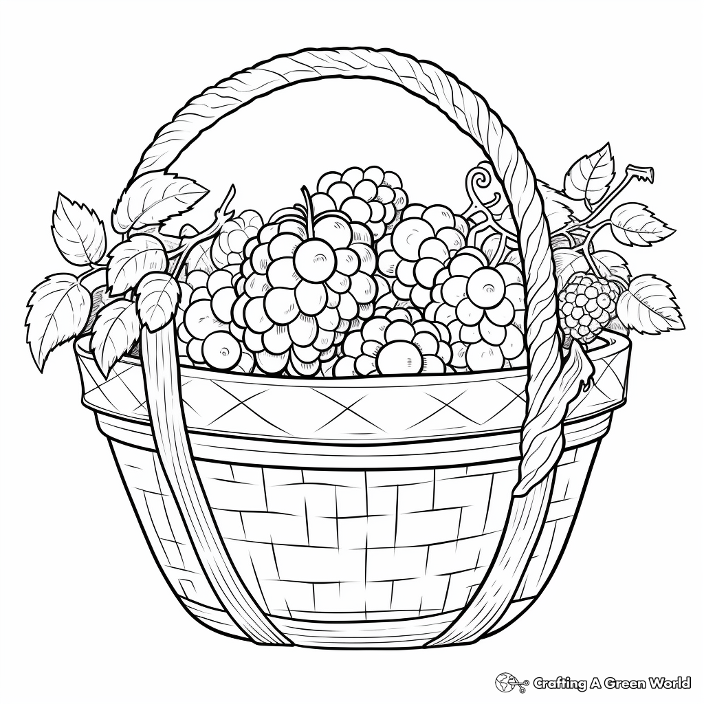 Mixed Berry Basket Coloring Pages 4