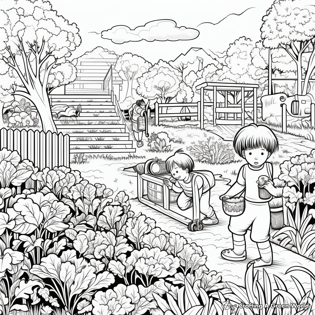 Mixed Vegetable Garden Coloring Pages 1