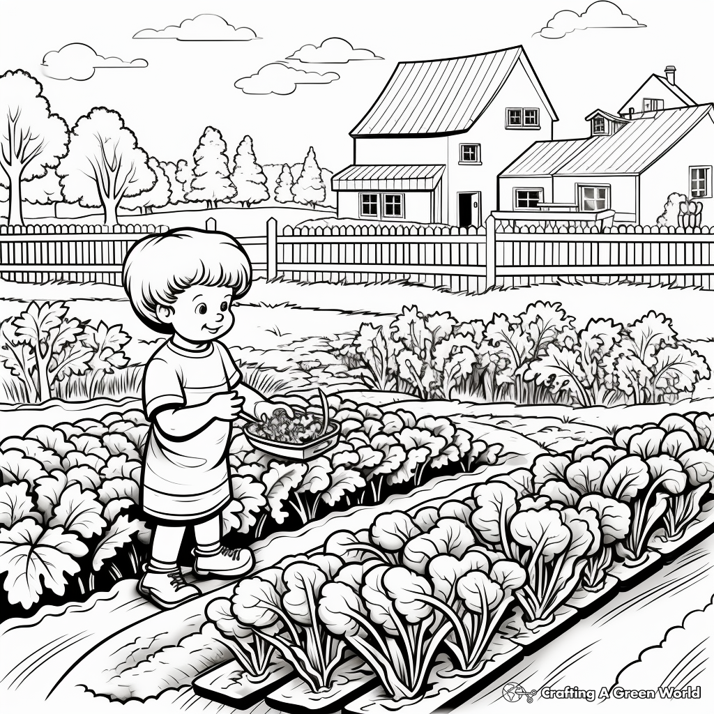 Mixed Vegetable Garden Coloring Pages 2