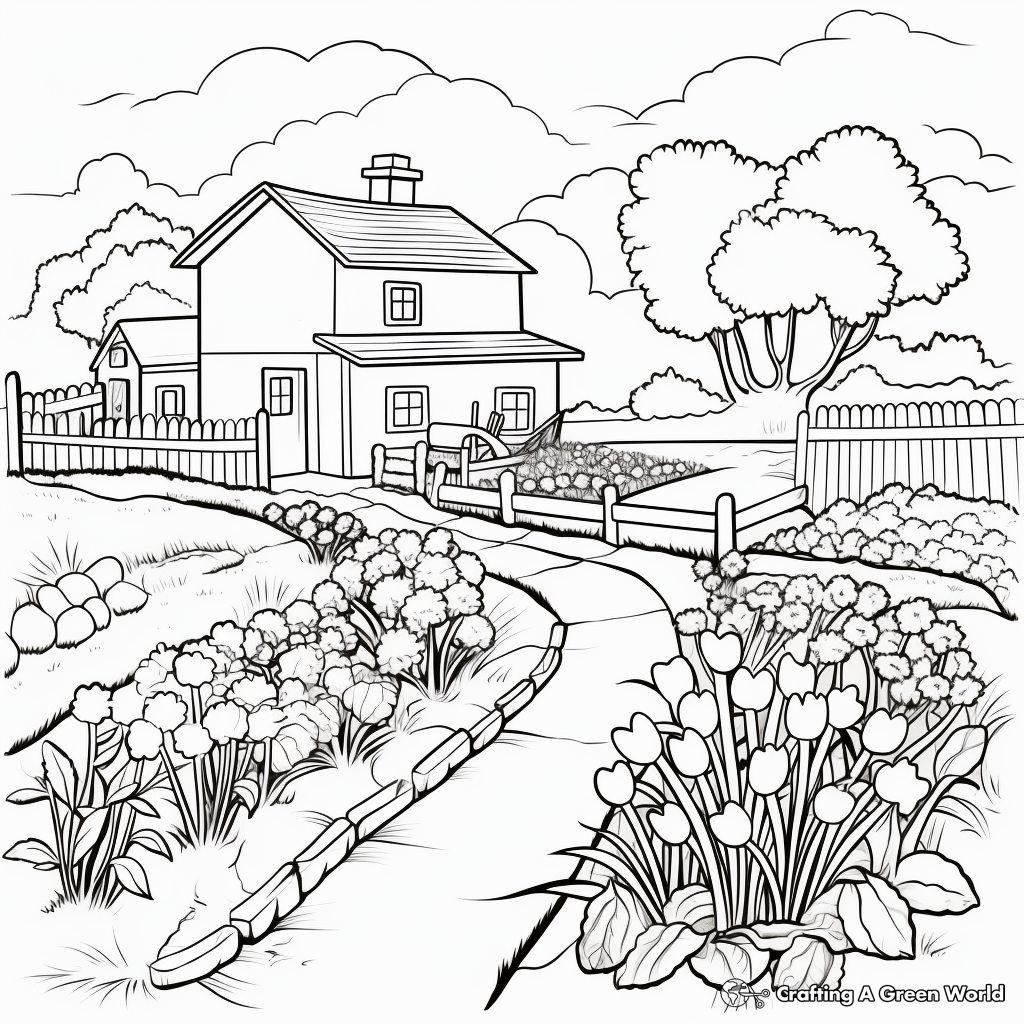 Mixed Vegetable Garden Coloring Pages 4