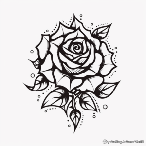 Modern Abstract Rose Tattoo Coloring Pages 2
