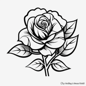 Modern Abstract Rose Tattoo Coloring Pages 4