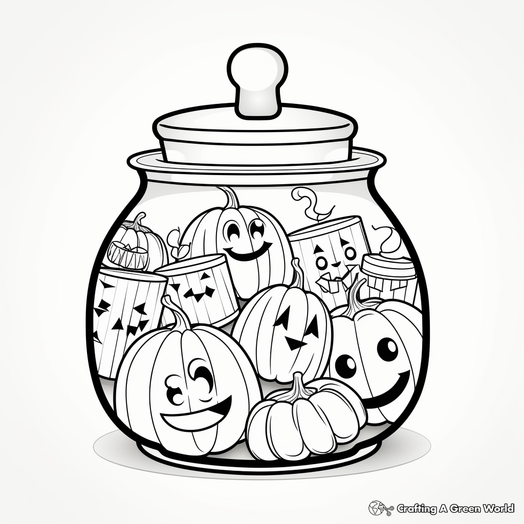 Modern Candy Jar Coloring Pages 1