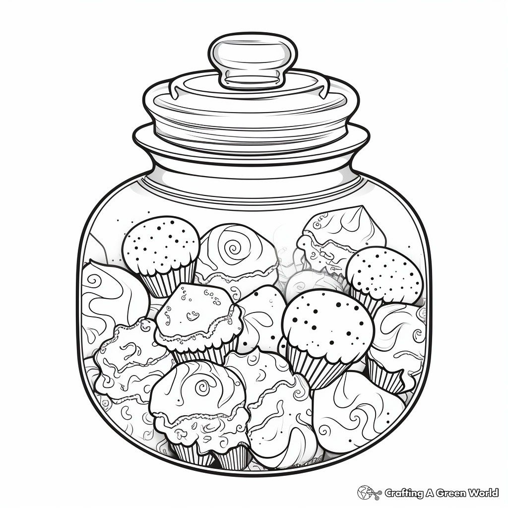 Modern Candy Jar Coloring Pages 2
