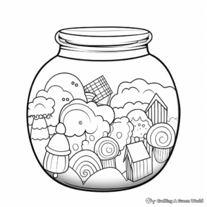Modern Candy Jar Coloring Pages 3