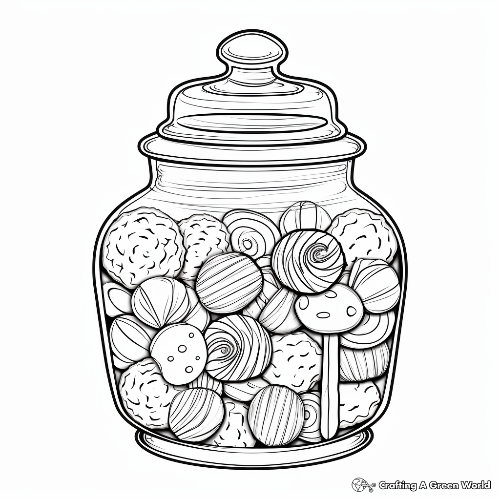 Modern Candy Jar Coloring Pages 4
