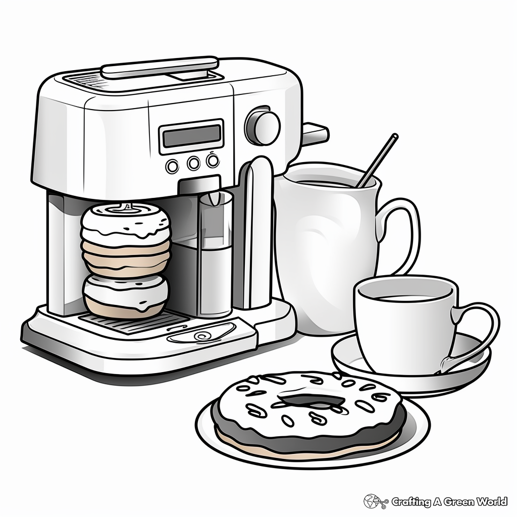 Modern Coffee Maker Coloring Pages 1