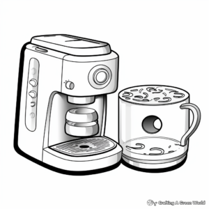 Modern Coffee Maker Coloring Pages 2