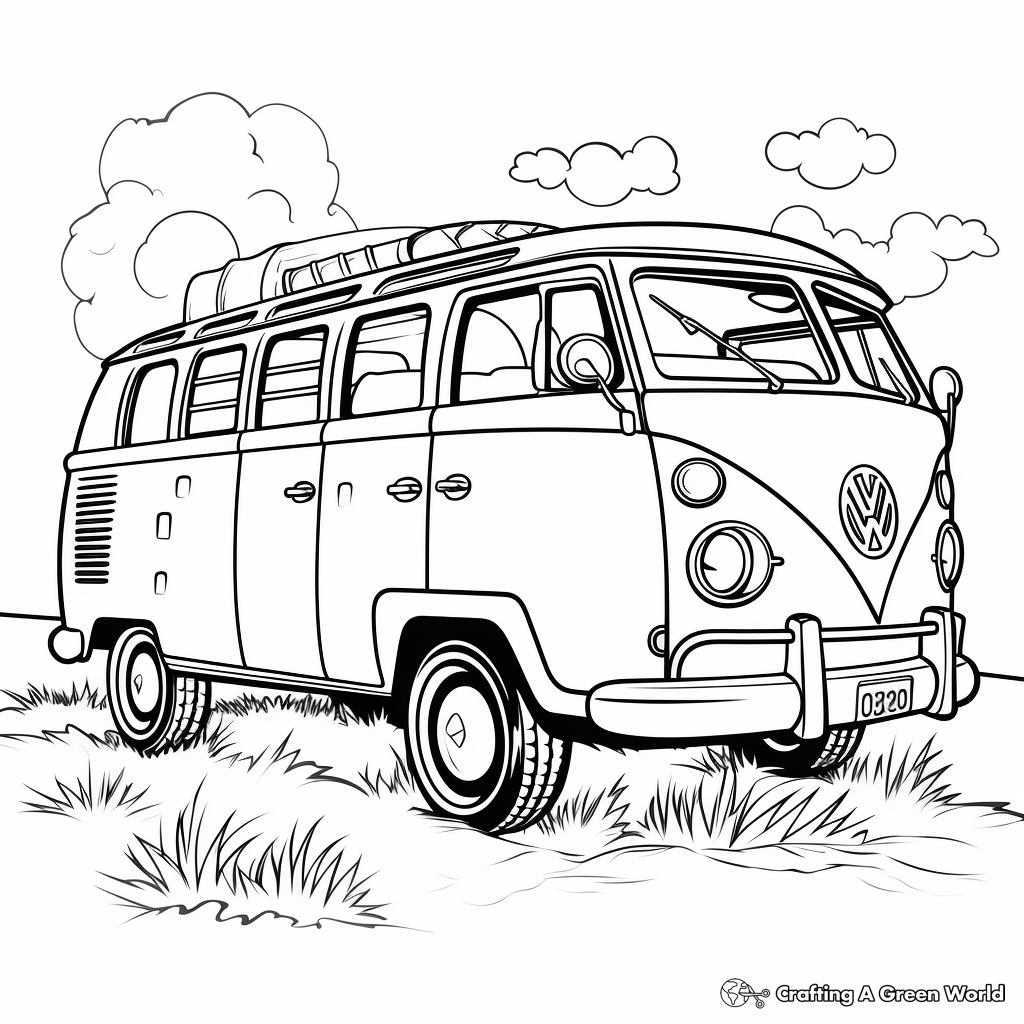 Hippie Van Coloring Pages - Free & Printable!