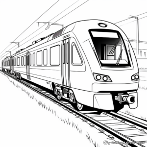 Modern Electric Train Coloring Pages 4