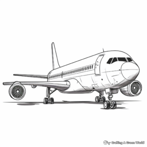 Modern Passenger Jet Airplane Coloring Pages 1