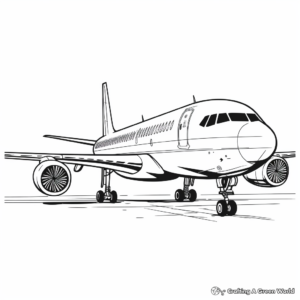 Modern Passenger Jet Airplane Coloring Pages 2
