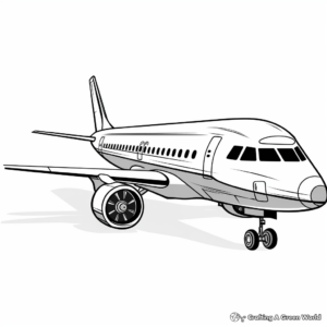 Modern Passenger Jet Airplane Coloring Pages 3