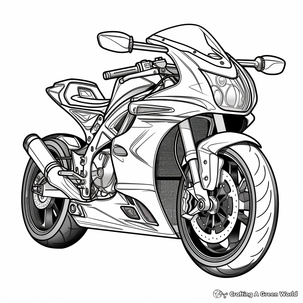 Modern Sportbike Motorcycle Coloring Pages 3