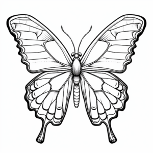 Monarch Butterfly Anatomy: Diagram Coloring Page 1