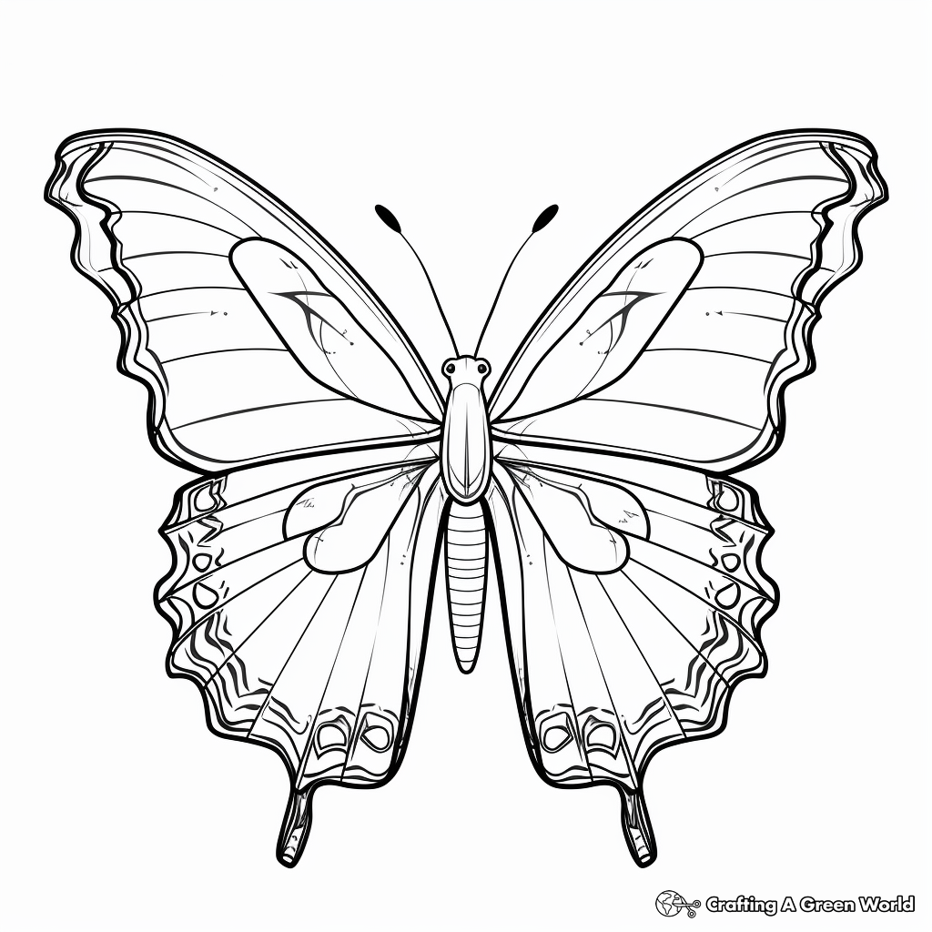 Monarch Butterfly Anatomy: Diagram Coloring Page 4
