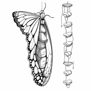 Monarch Butterfly Chrysalis Coloring Pages 1