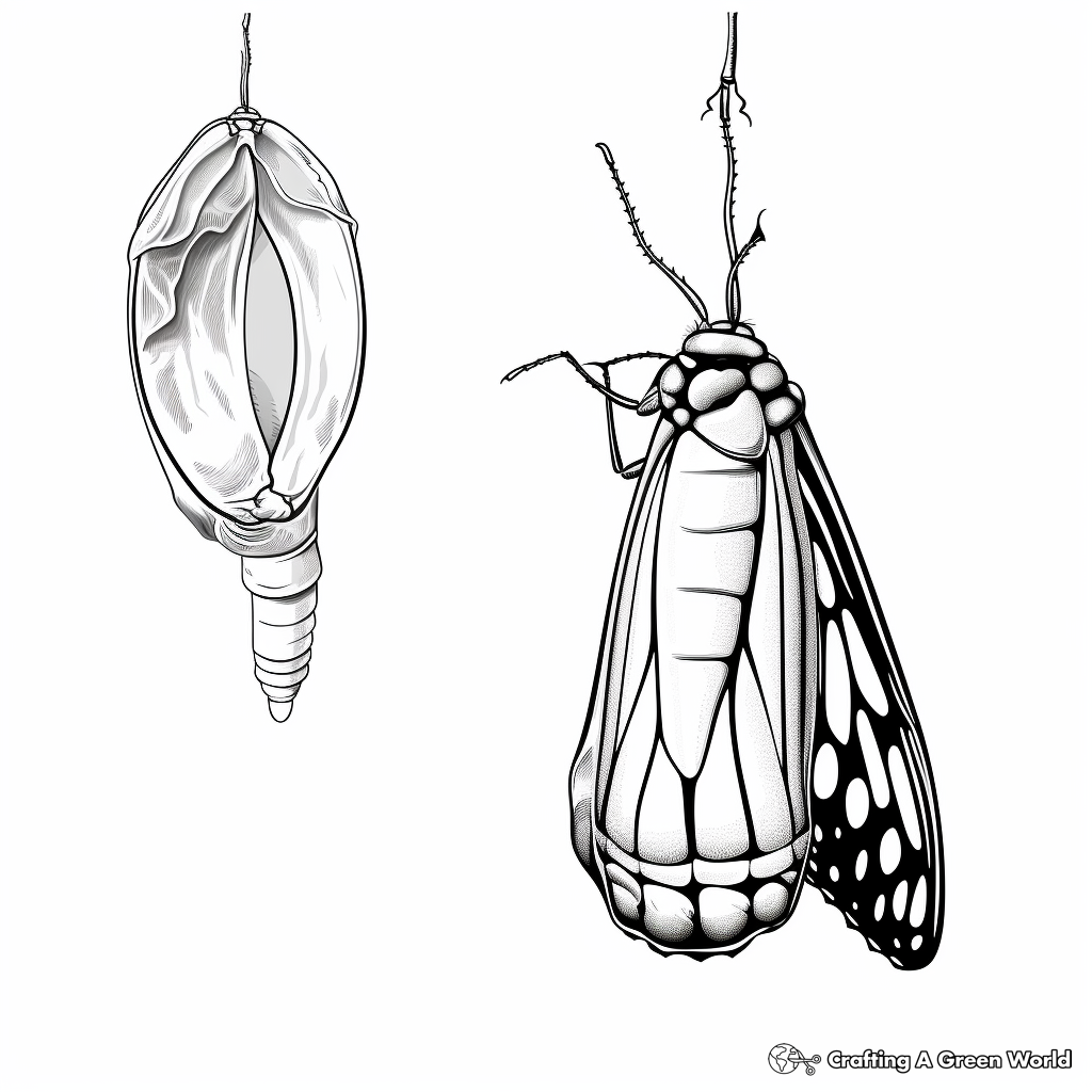 Monarch Butterfly Chrysalis Coloring Pages 3
