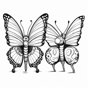 Monarch Butterfly Differences: Male and Female Coloring Pages 1