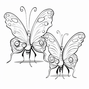 Monarch Butterfly Differences: Male and Female Coloring Pages 2