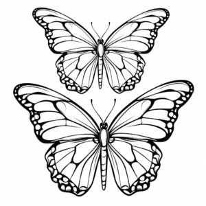 Monarch Butterfly Differences: Male and Female Coloring Pages 4