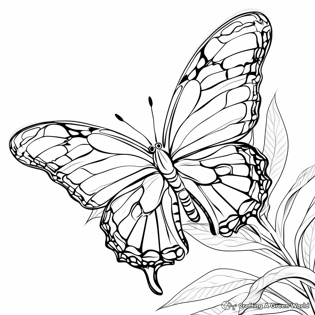 Monarch Butterfly Habitat Coloring Pages 1