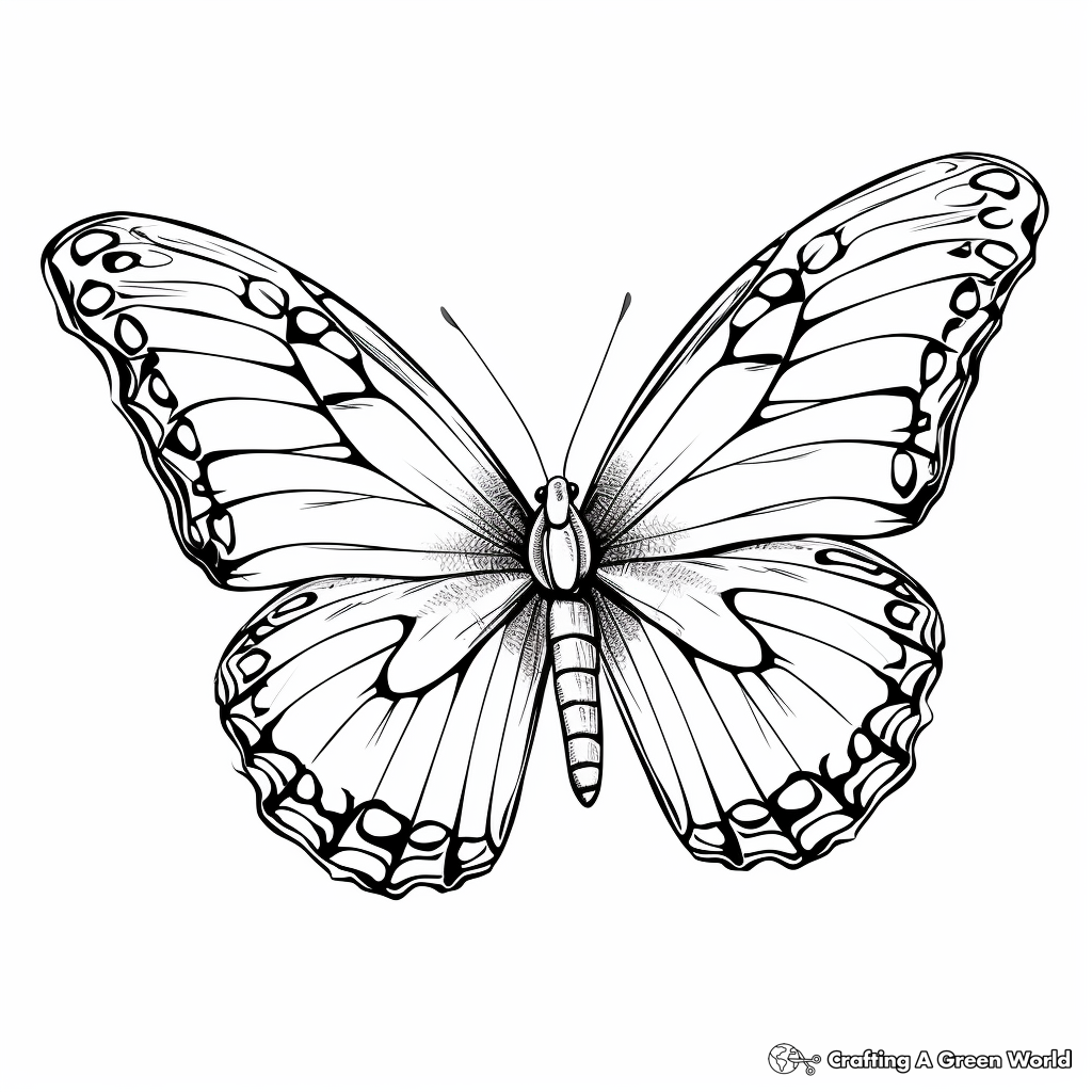 Monarch Butterfly in Flight Coloring Pages 3