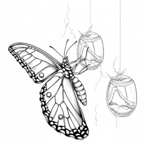 Monarch Butterfly Life Cycle Coloring Pages for Kids 1