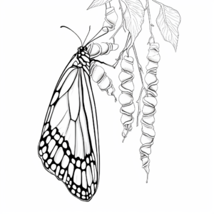 Monarch Butterfly Life Cycle Coloring Pages for Kids 3
