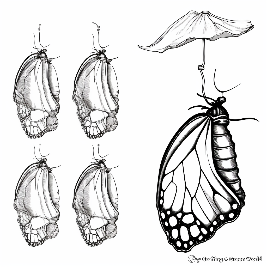 Monarch Butterfly Life Cycle Coloring Pages for Kids 4