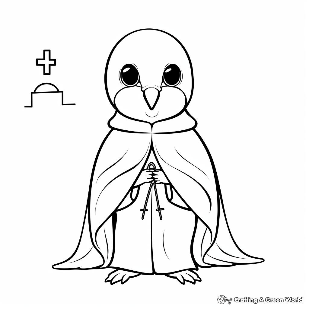 Monk Quaker Parakeet Coloring Pages for Kids 1