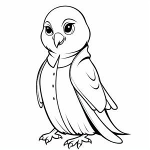 Monk Quaker Parakeet Coloring Pages for Kids 4