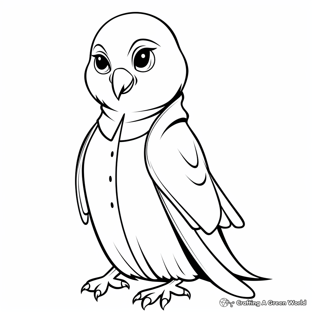 Monk Quaker Parakeet Coloring Pages for Kids 4