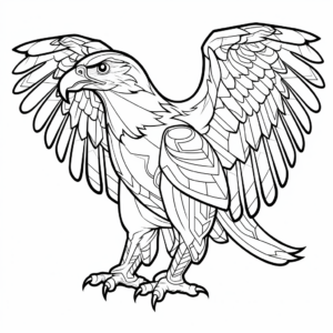 Monochrome Abstract Eagle Coloring Pages 3