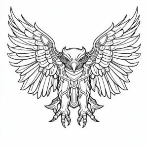 Monochrome Abstract Eagle Coloring Pages 4