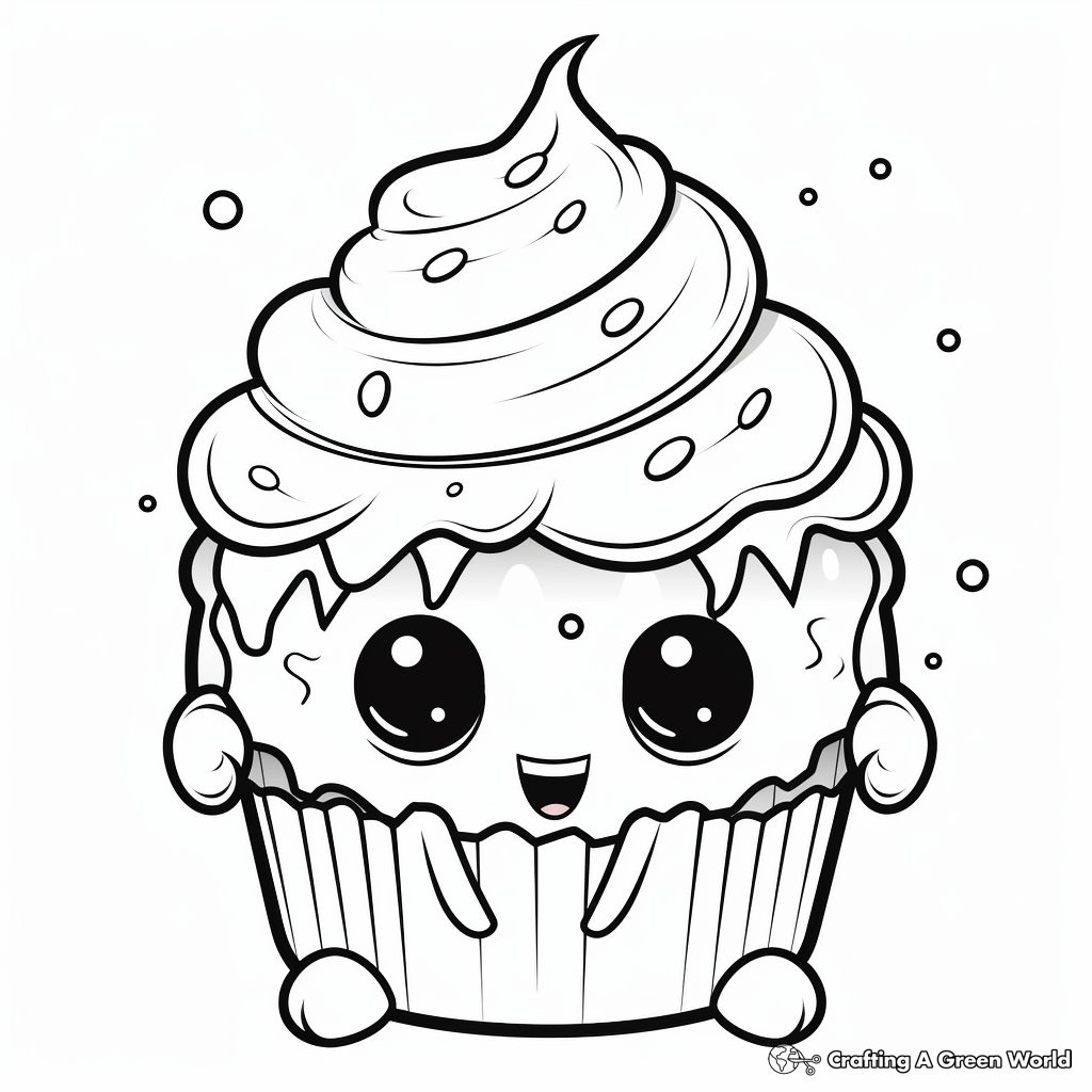 Monster Cupcake Coloring Pages for Halloween 2