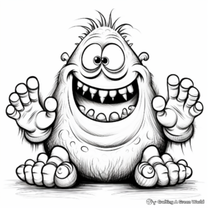 Monster Feet Coloring Pages for Kids 4