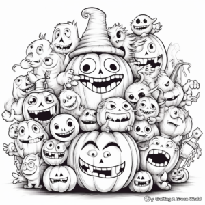 Monster Mash: Halloween Creatures Coloring Pages 1