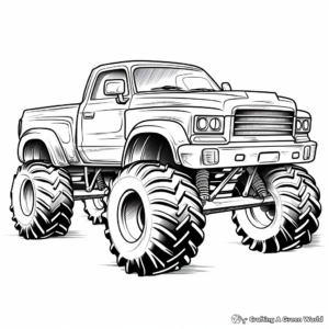 Monster Truck Race Car Coloring Pages for Children 2