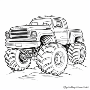 Monster Truck Race Car Coloring Pages for Children 4